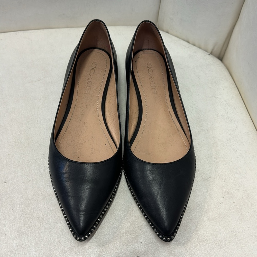 COACH Black Leather Flats - Picture 3 of 3